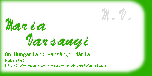 maria varsanyi business card